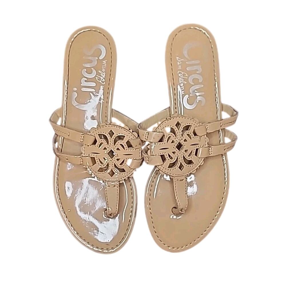 Sam Edelman Nude Patent Thong Sandals Women’s 7 Luxe